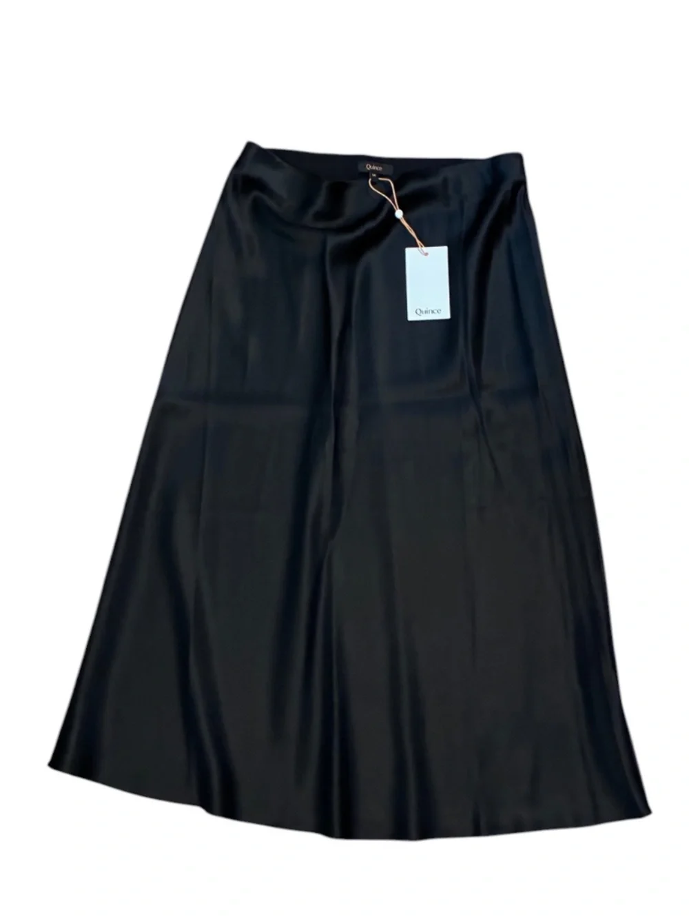 NWT Quince 100% Washable Silk Skirt - Black - Medium - Picture 2 of 3